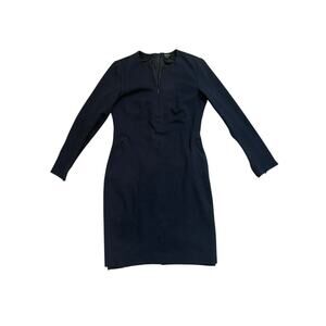 Worth New York‎ NY Navy Long Sleeve Career Dress Zip Front size 4 Flattering